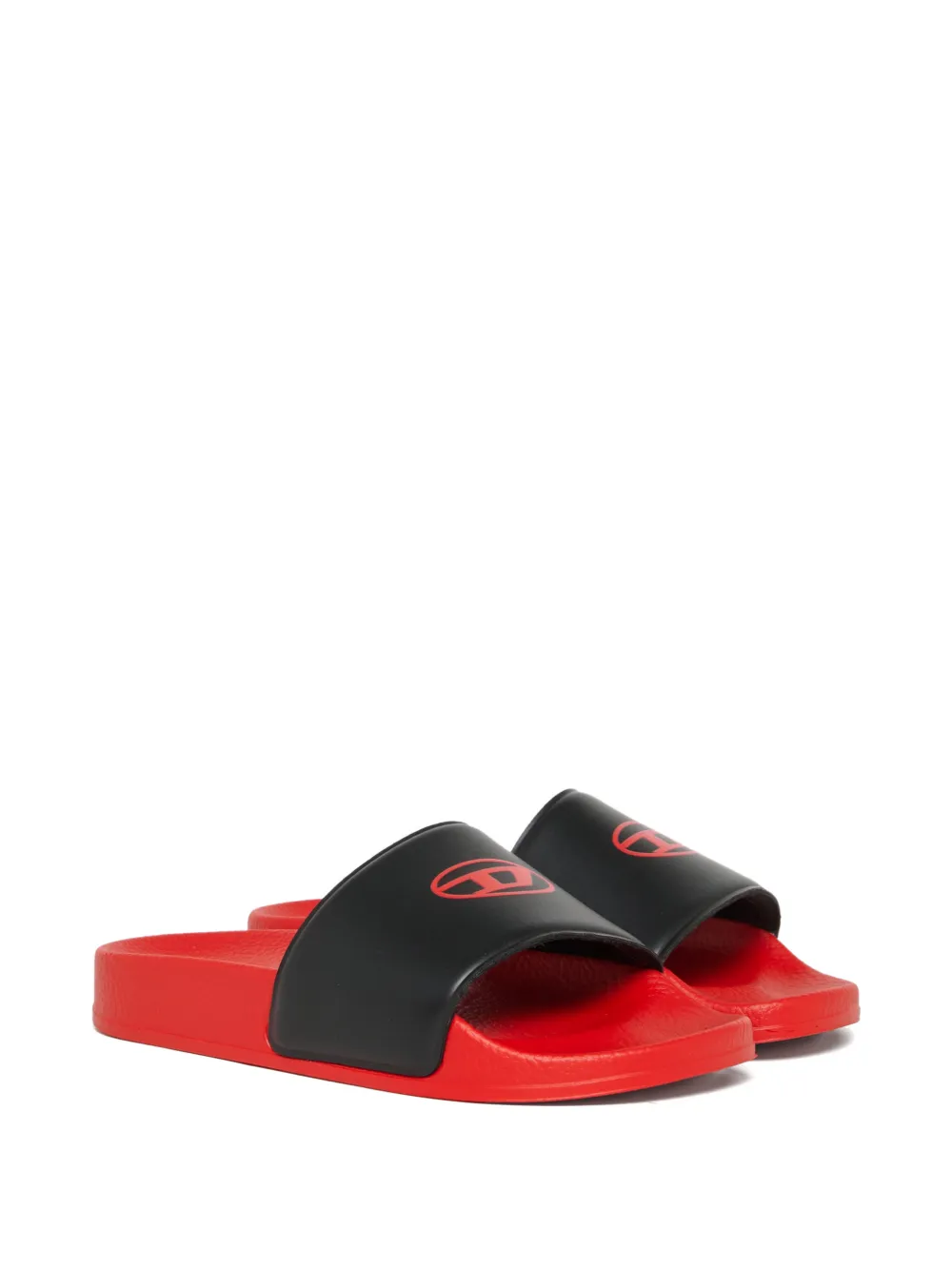 Diesel Kids embossed-logo slides - Rosso