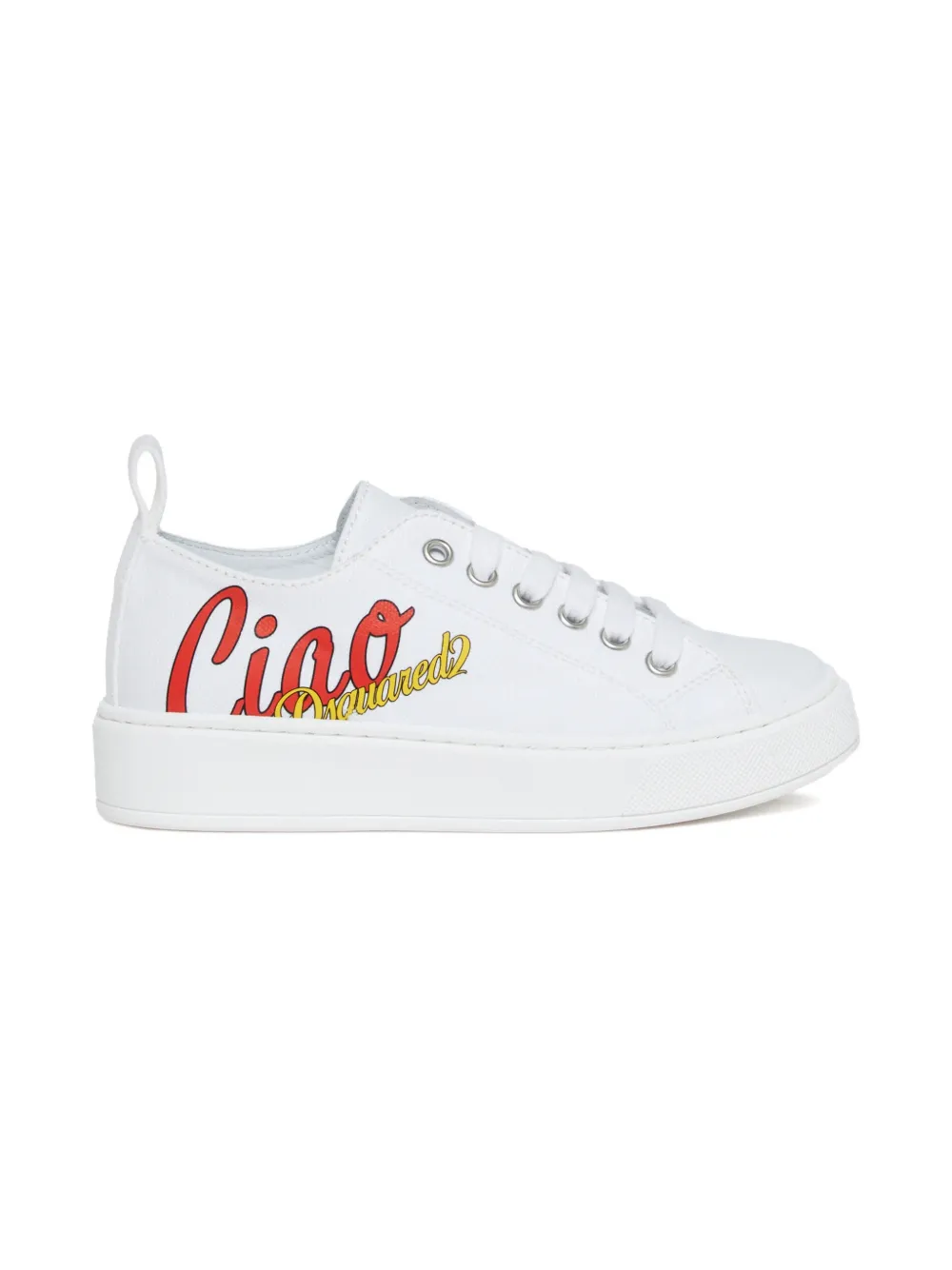 DSQUARED2 KIDS slogan-print sneakers - Wit