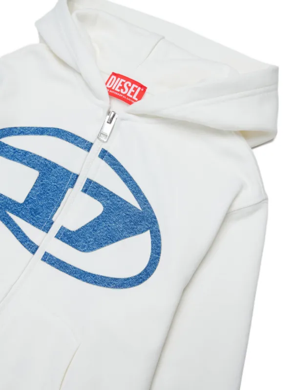 Diesel Kids Slogy Over Hoodie | White | FARFETCH