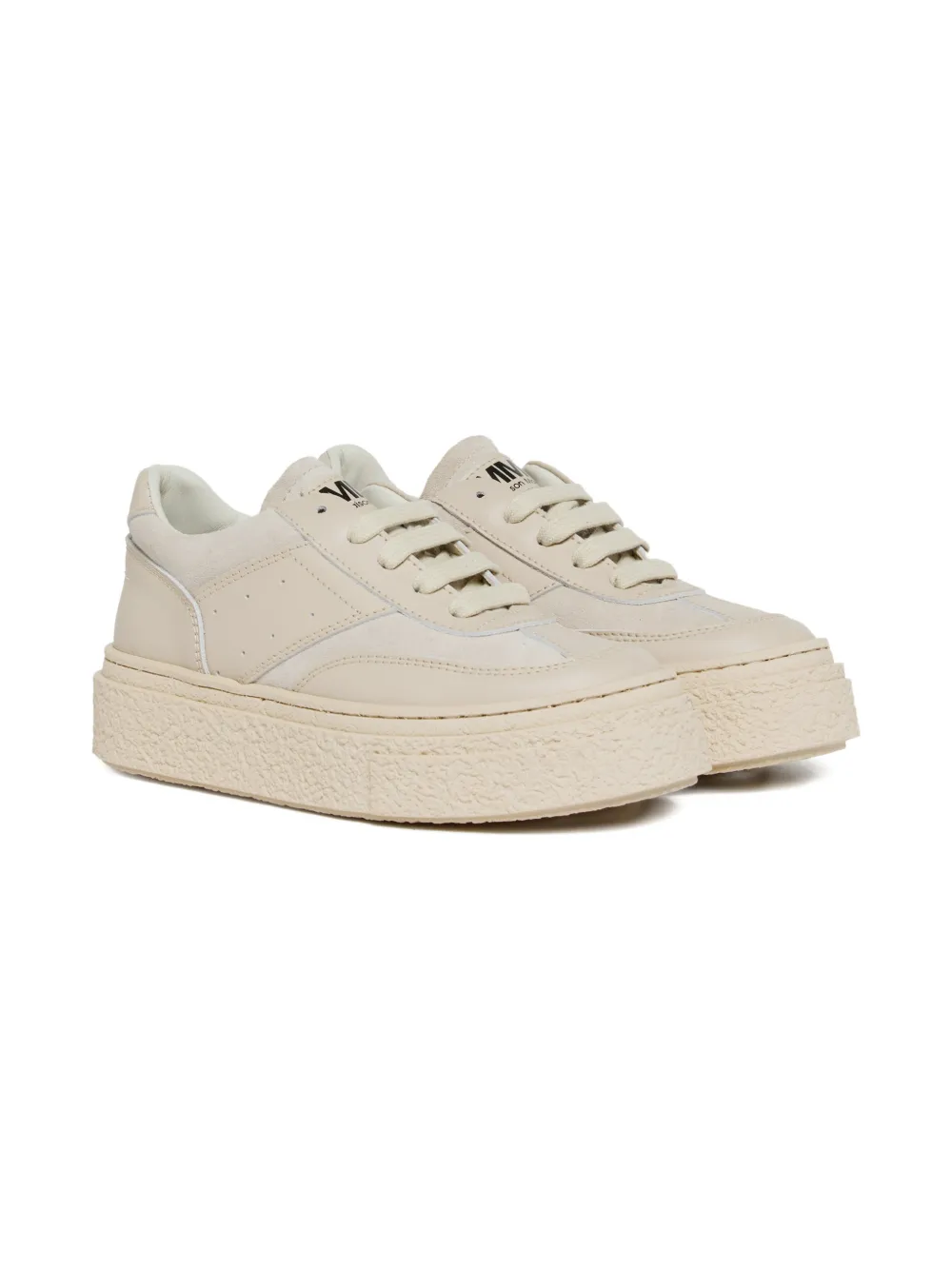 MM6 Maison Margiela Kids panelled platform sneakers Beige