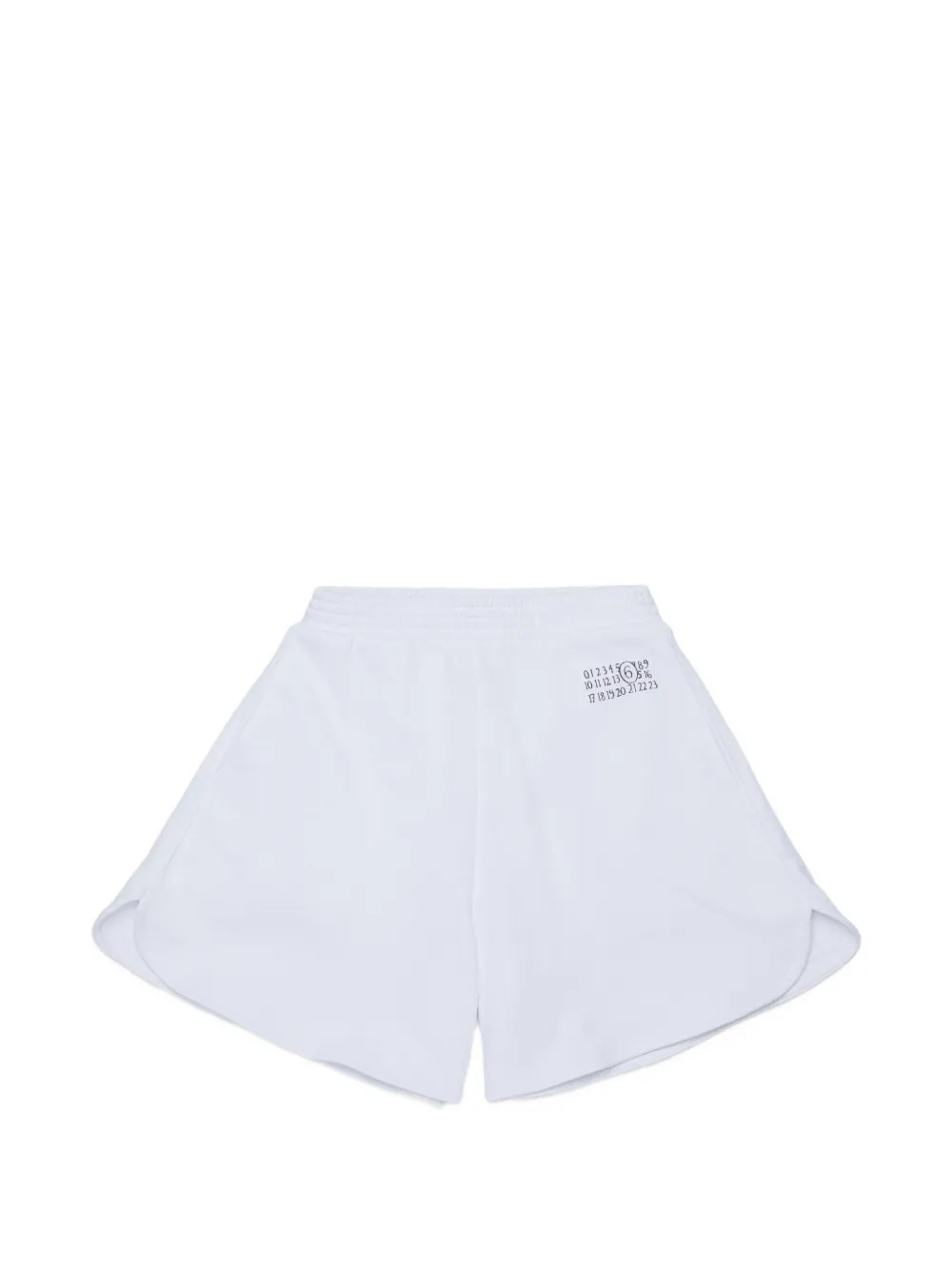 MM6 Maison Margiela Kids logo-print drawstring shorts - Bianco