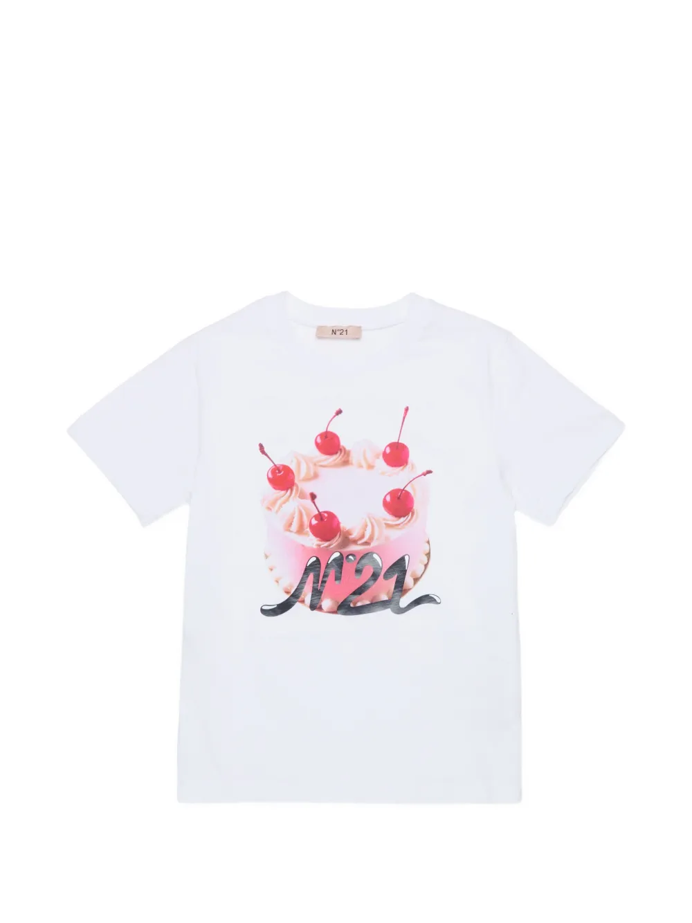 Nº21 Kids cake print T-shirt - Bianco