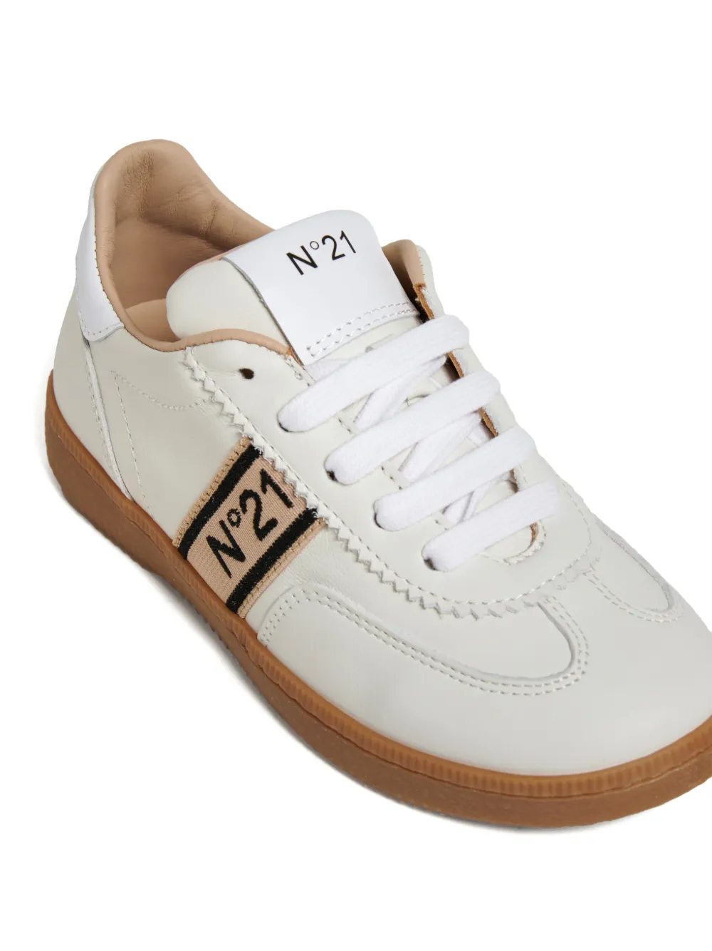 Nº21 Kids Leren sneakers met logo Wit