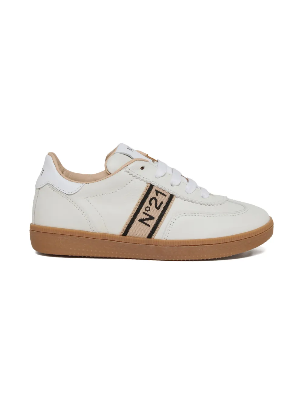 Nº21 Kids Leren sneakers met logo Wit