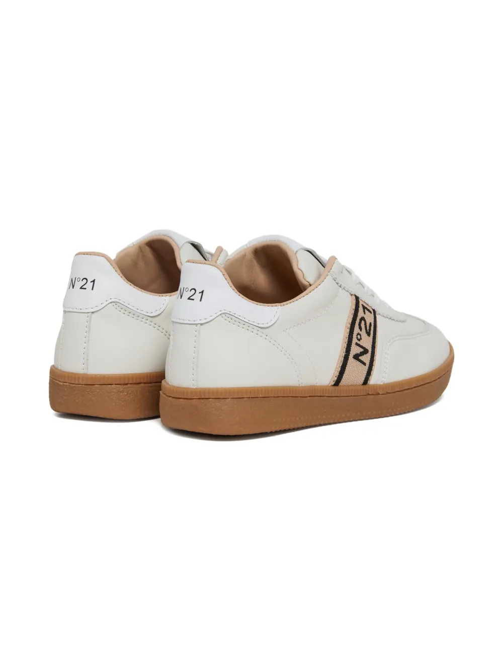 Nº21 Kids Leren sneakers met logo Wit