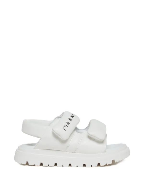 Marni Kids ロゴストラップ サンダル | ホワイト | FARFETCH JP