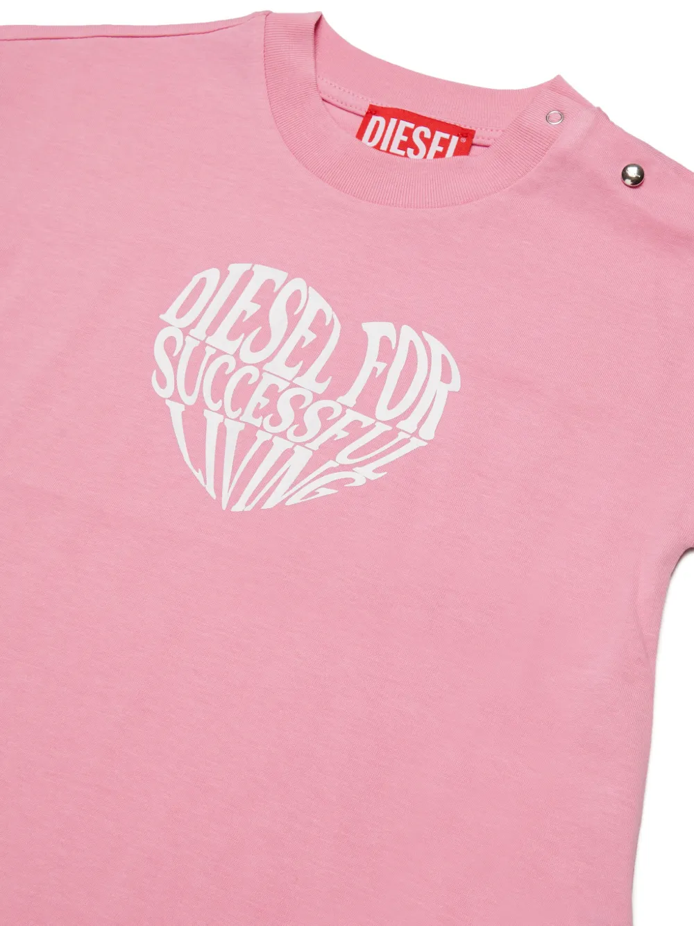 Diesel Kids T-shirtjurk met logoprint Roze
