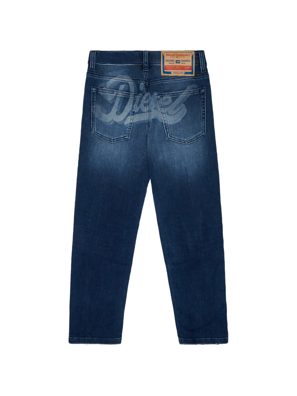 Diesel Kids Jeans met logodetail Blauw