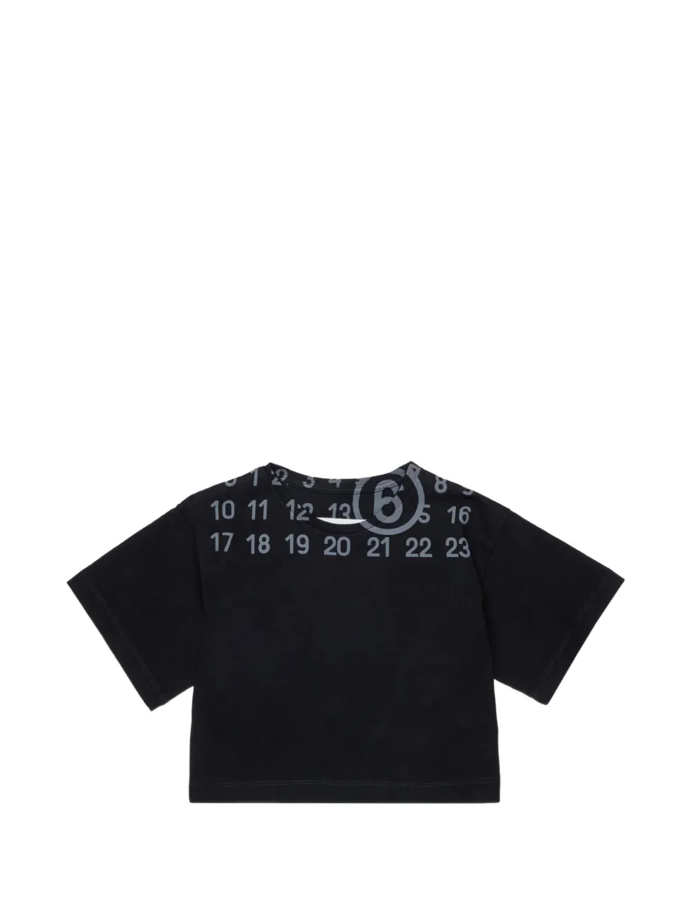 MM6 Maison Margiela Kids numbered cropped T-shirt - Nero