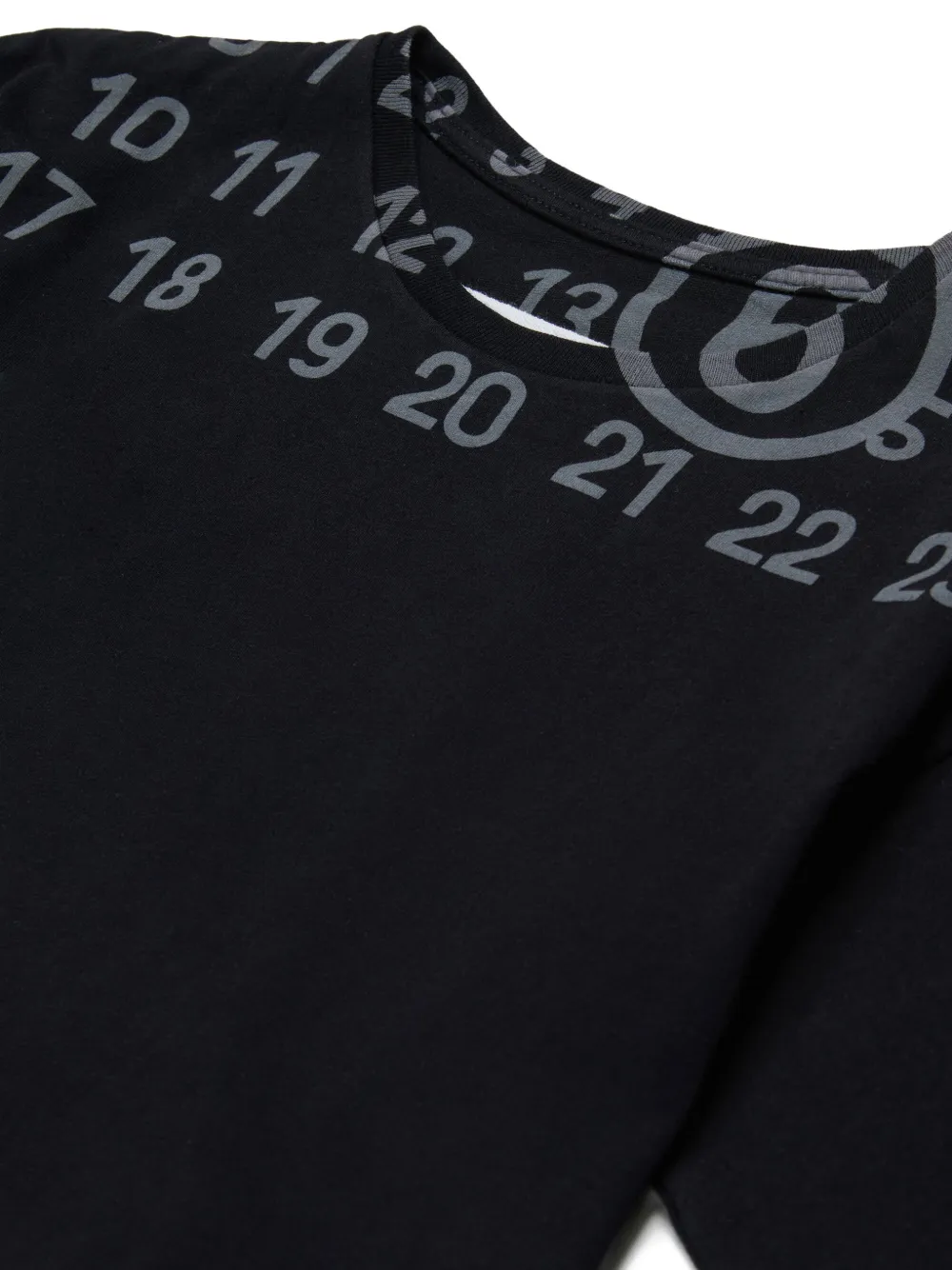 MM6 Maison Margiela Kids Genummerd cropped T-shirt Zwart
