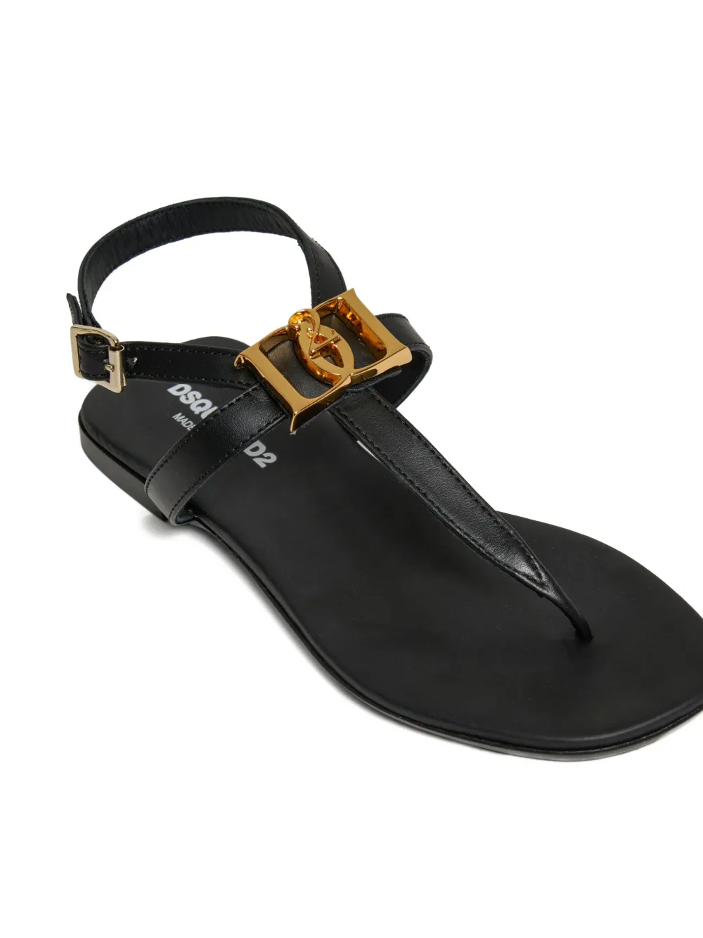 DSQUARED2 KIDS Slippers met logo-applicatie Zwart