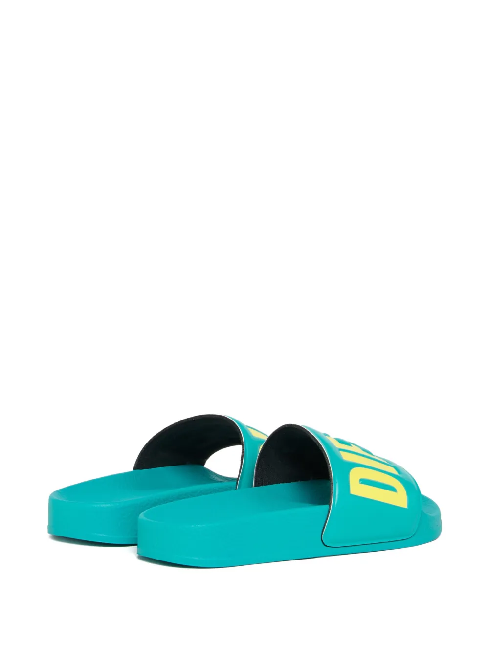 Diesel Kids embossed-logo slippers Blauw