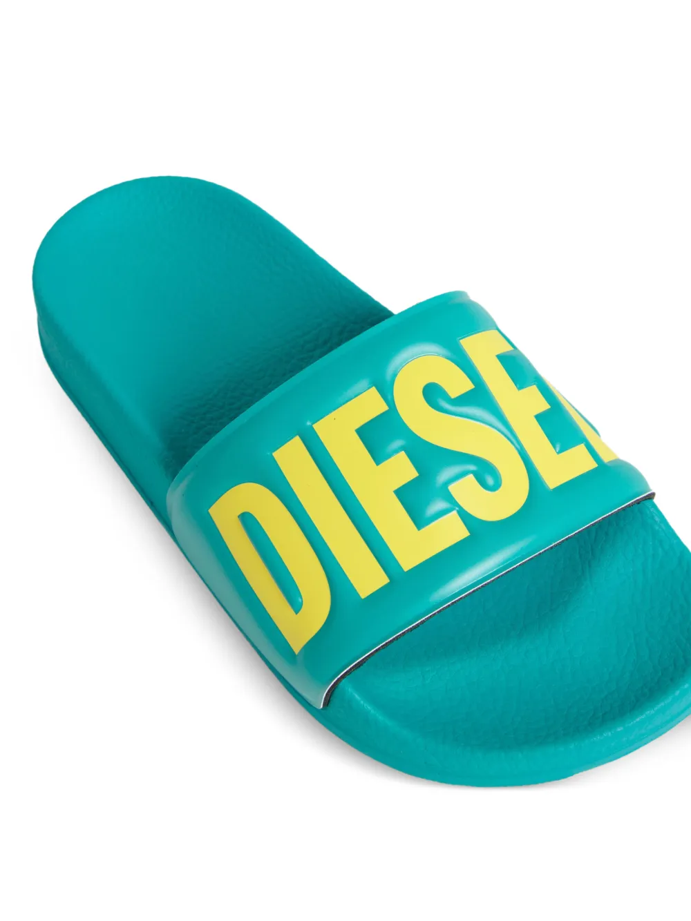 Diesel Kids embossed-logo slippers Blauw