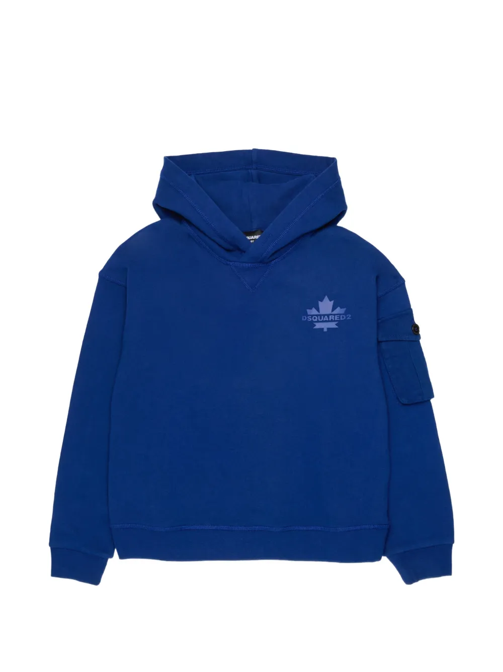 DSQUARED2 KIDS maple leaf hooded sweatshirt - Blu