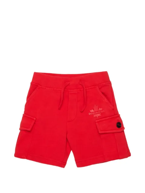 DSQUARED2 KIDS shorts cargo con hoja de arce estampada