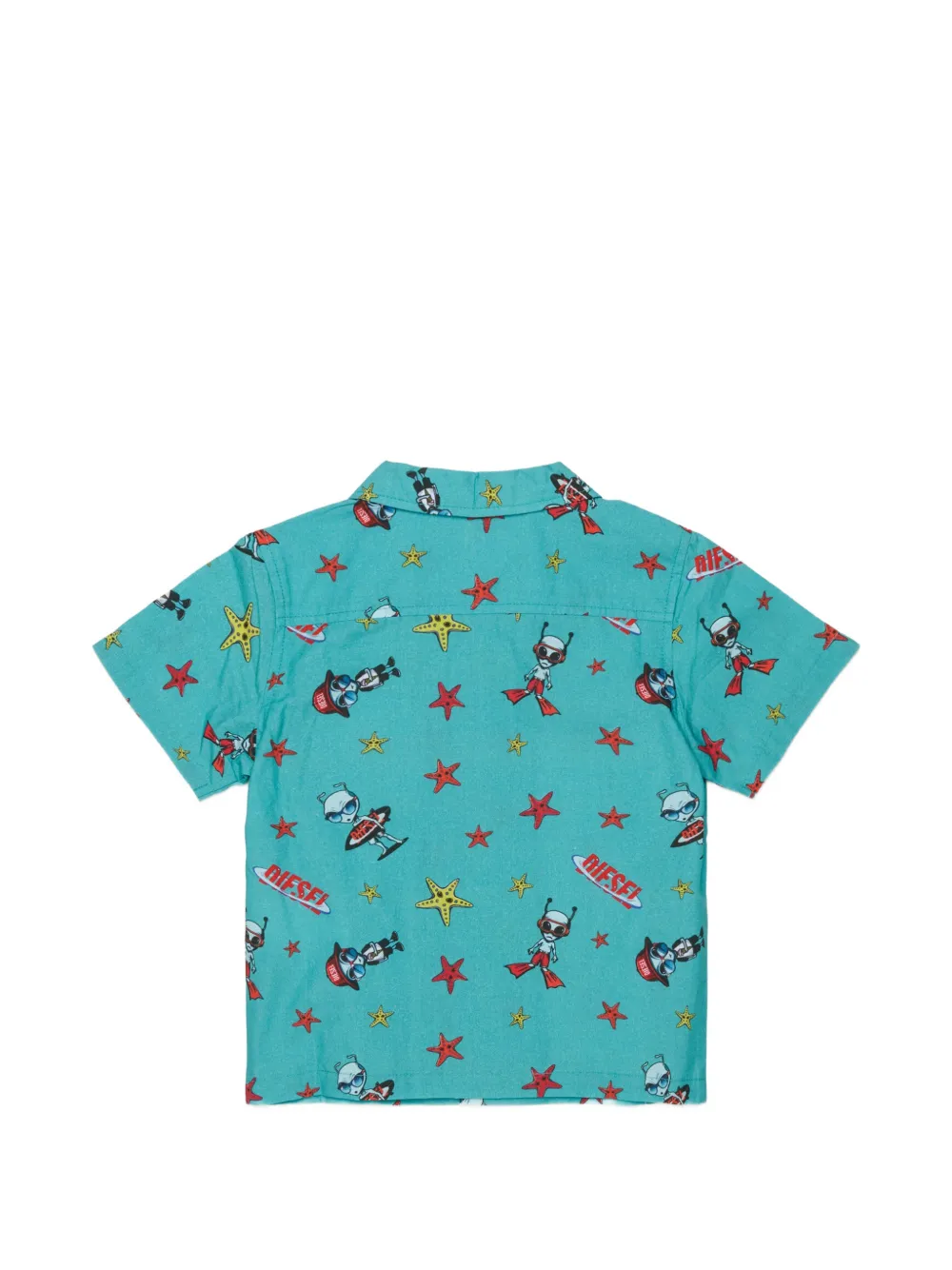 Diesel Kids Shirt met korte mouwen en patroon Blauw