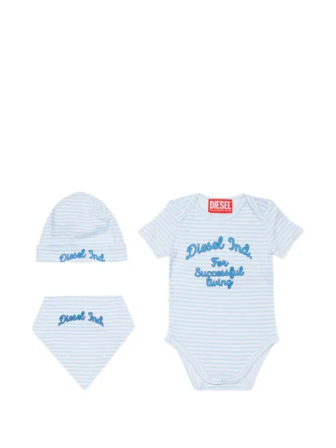 Diesel Kids Uspelbox-NB striped logo-print babygrow set (set of three)