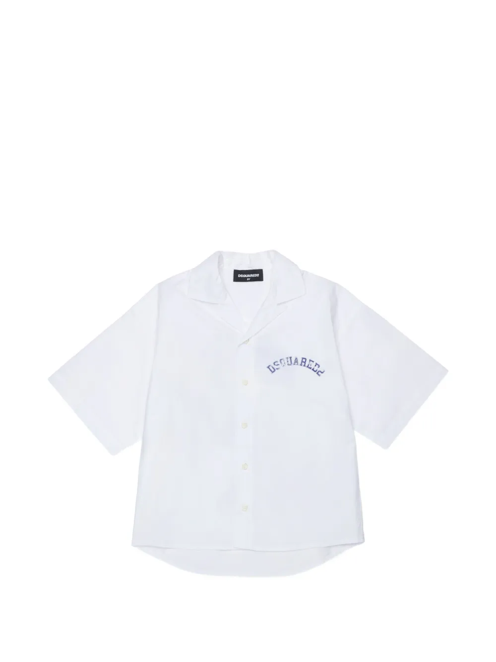 DSQUARED2 KIDS embroidered cotton shirt - Bianco