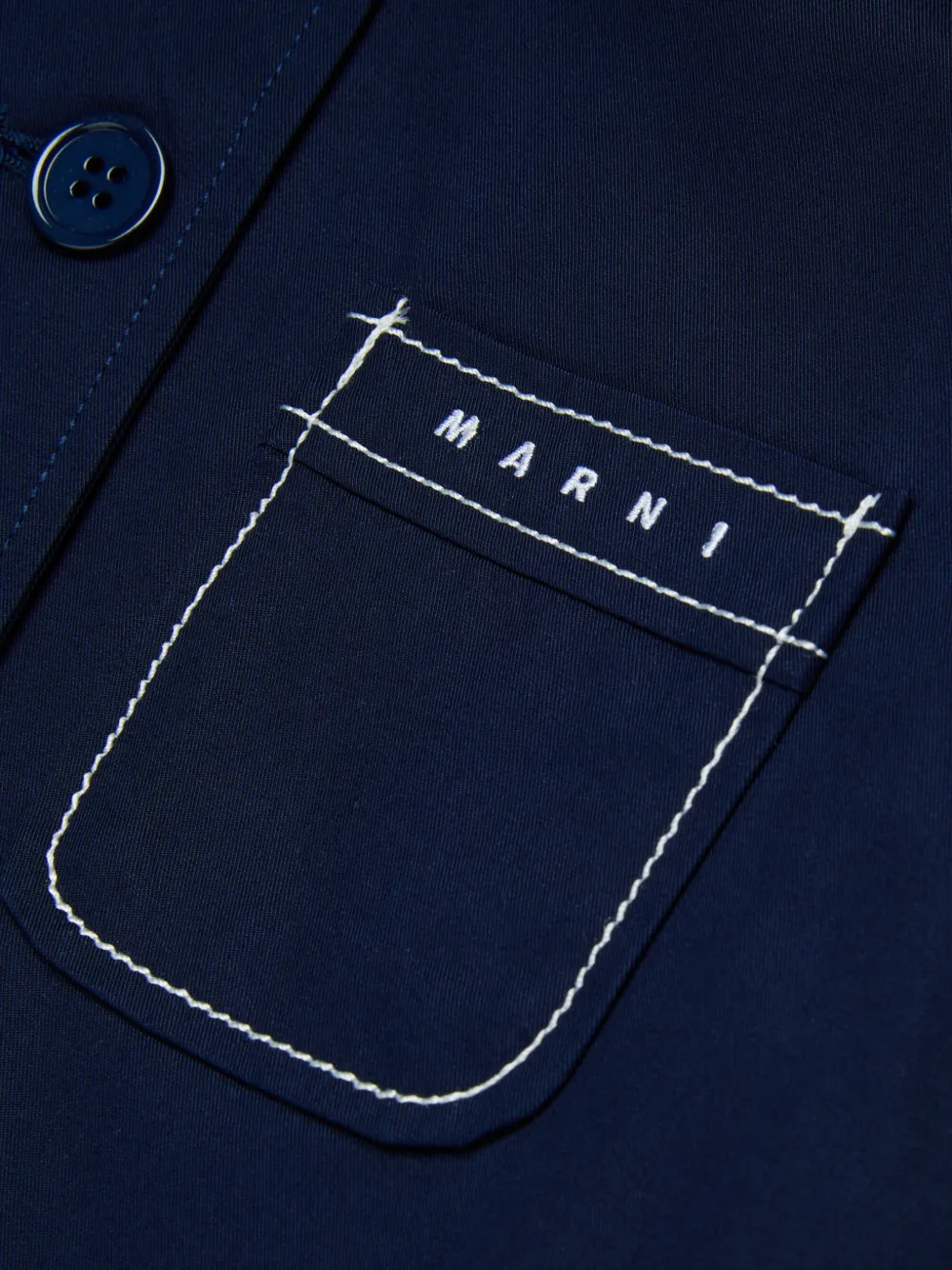 Marni Kids Katoenen jack met Peter-Pan kraag Blauw