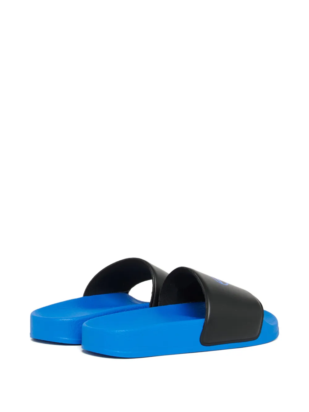 Diesel Kids logo-print slippers Zwart