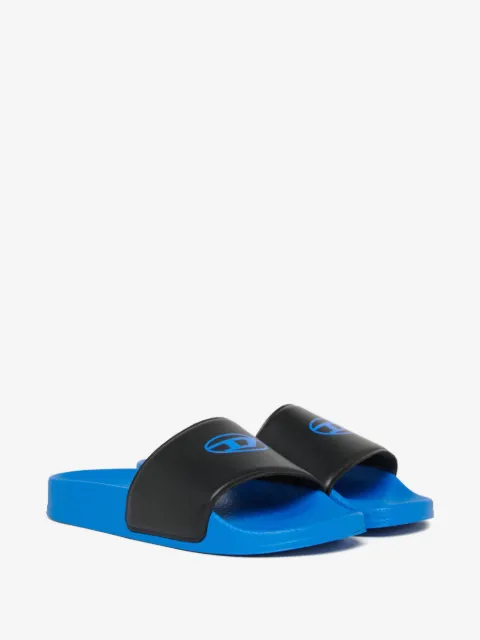 Diesel Kids logo-print slippers