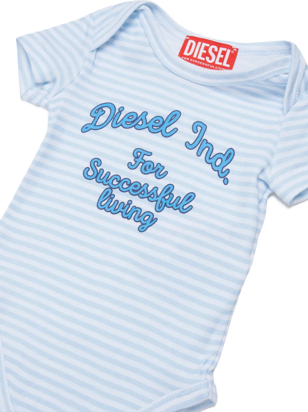  Diesel Kids Striped Logo Bodysuit - Blue 