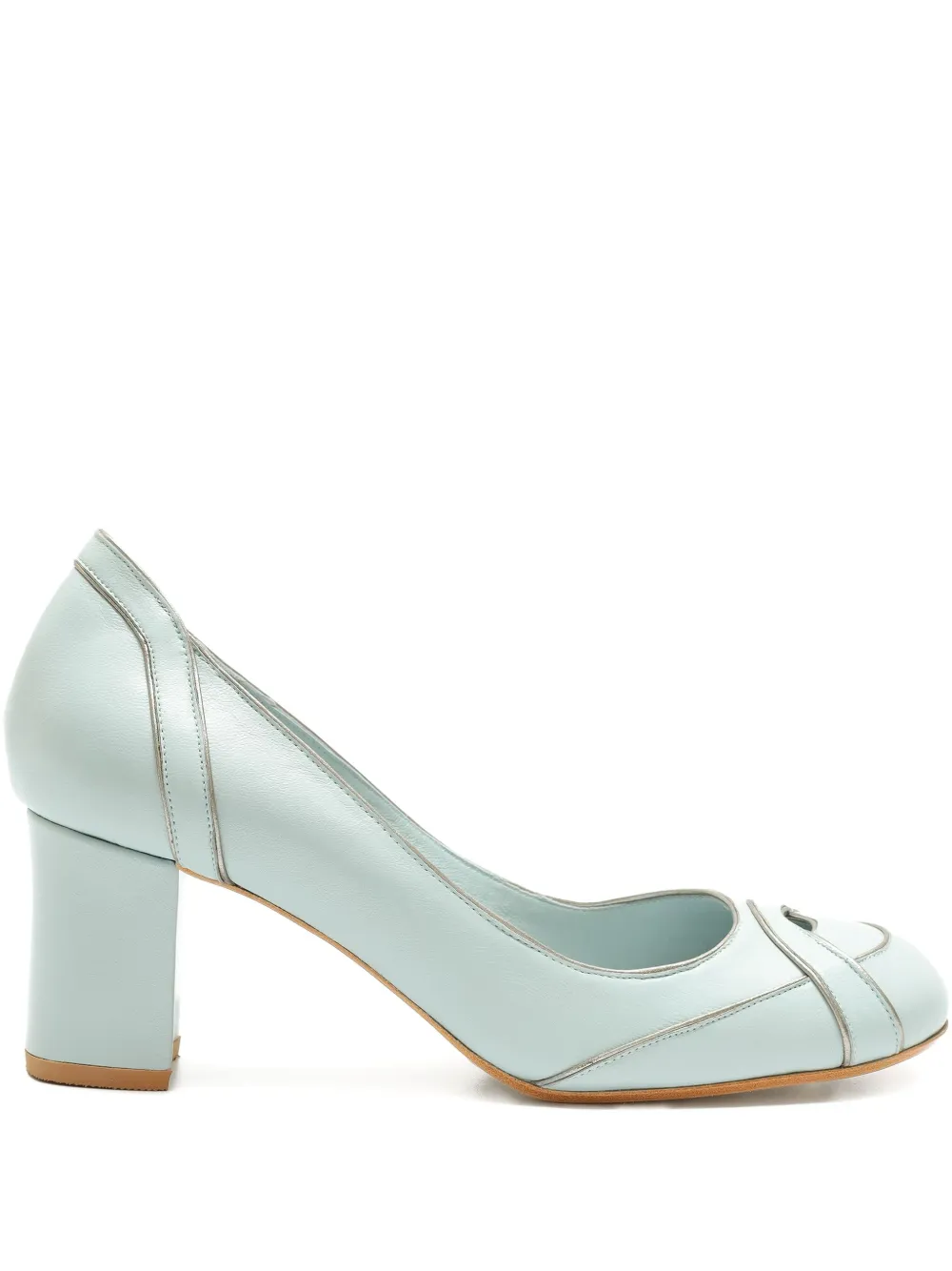 Sarah Chofakian 55mm Swan Pumps In Blue