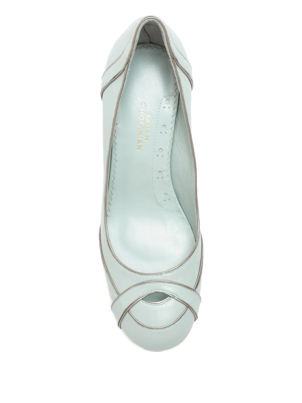 Sarah Chofakian 55mm Swan Pumps In Blue