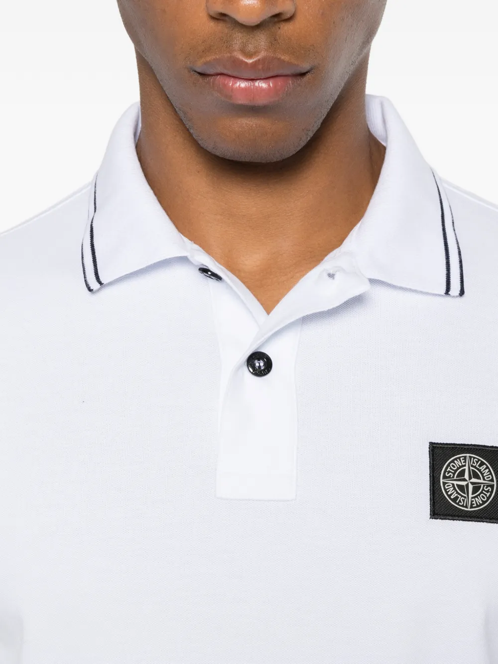 Stone Island Poloshirt met logopatch Wit