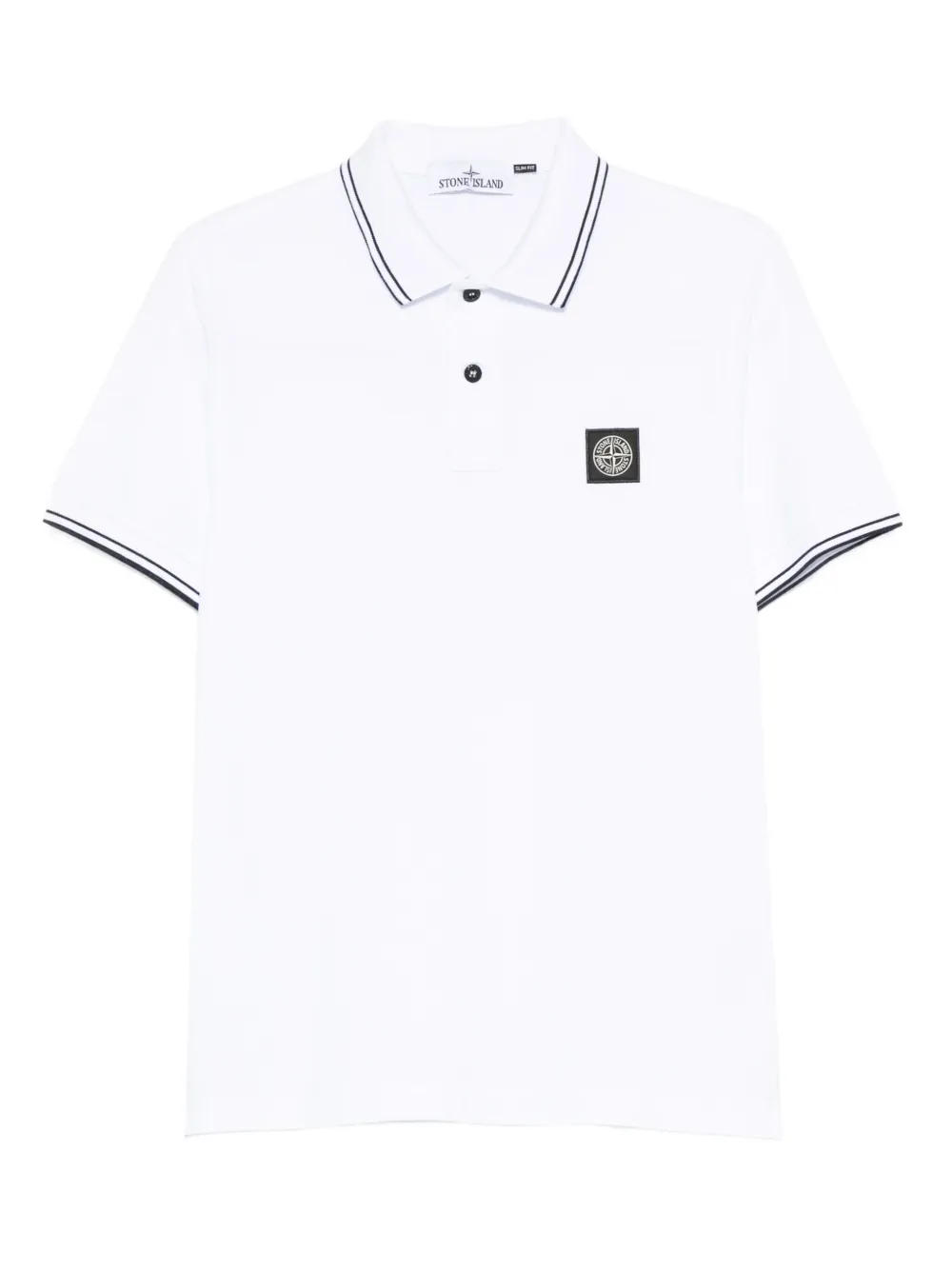 Stone Island logo-patch polo shirt - Bianco