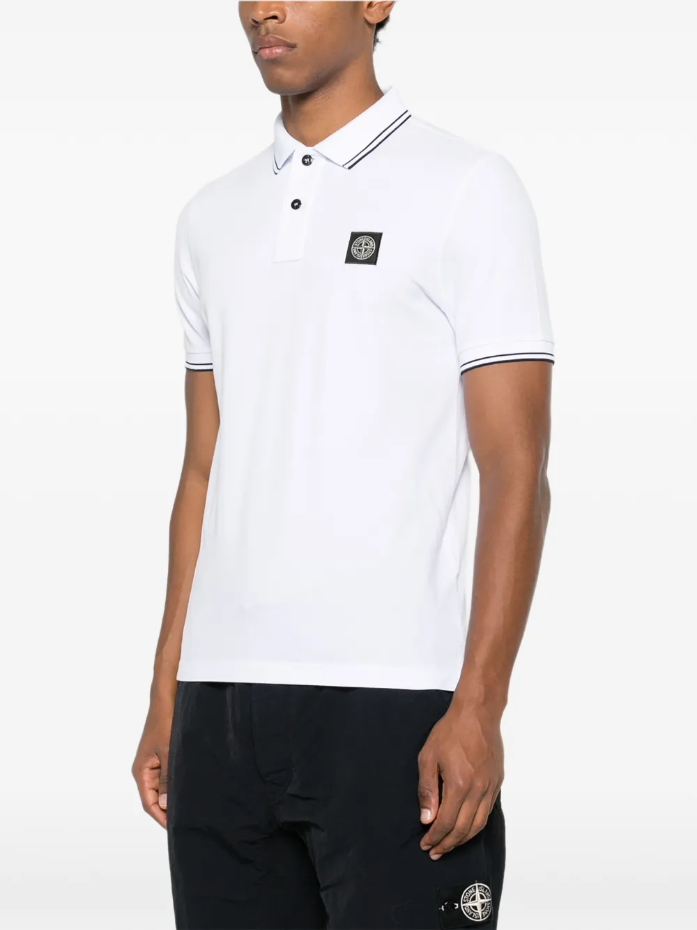 Stone Island Poloshirt met logopatch Wit