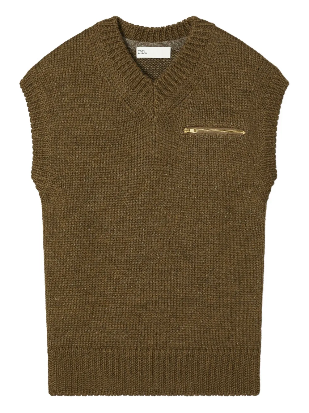 Tory Burch Wool Vest In Brown