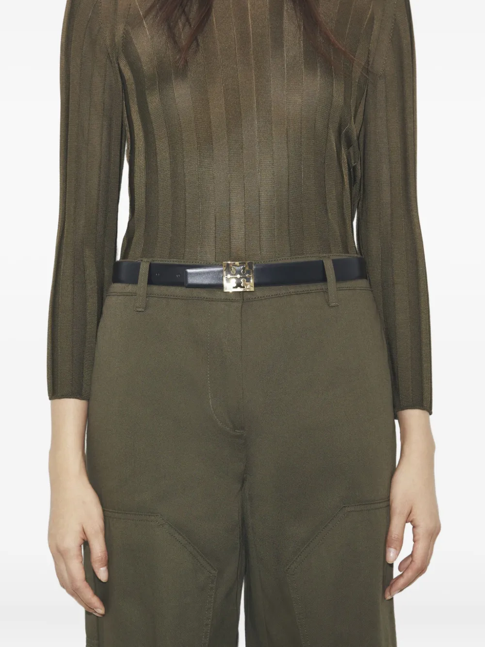 Tory Burch Riem met logogesp - Zwart