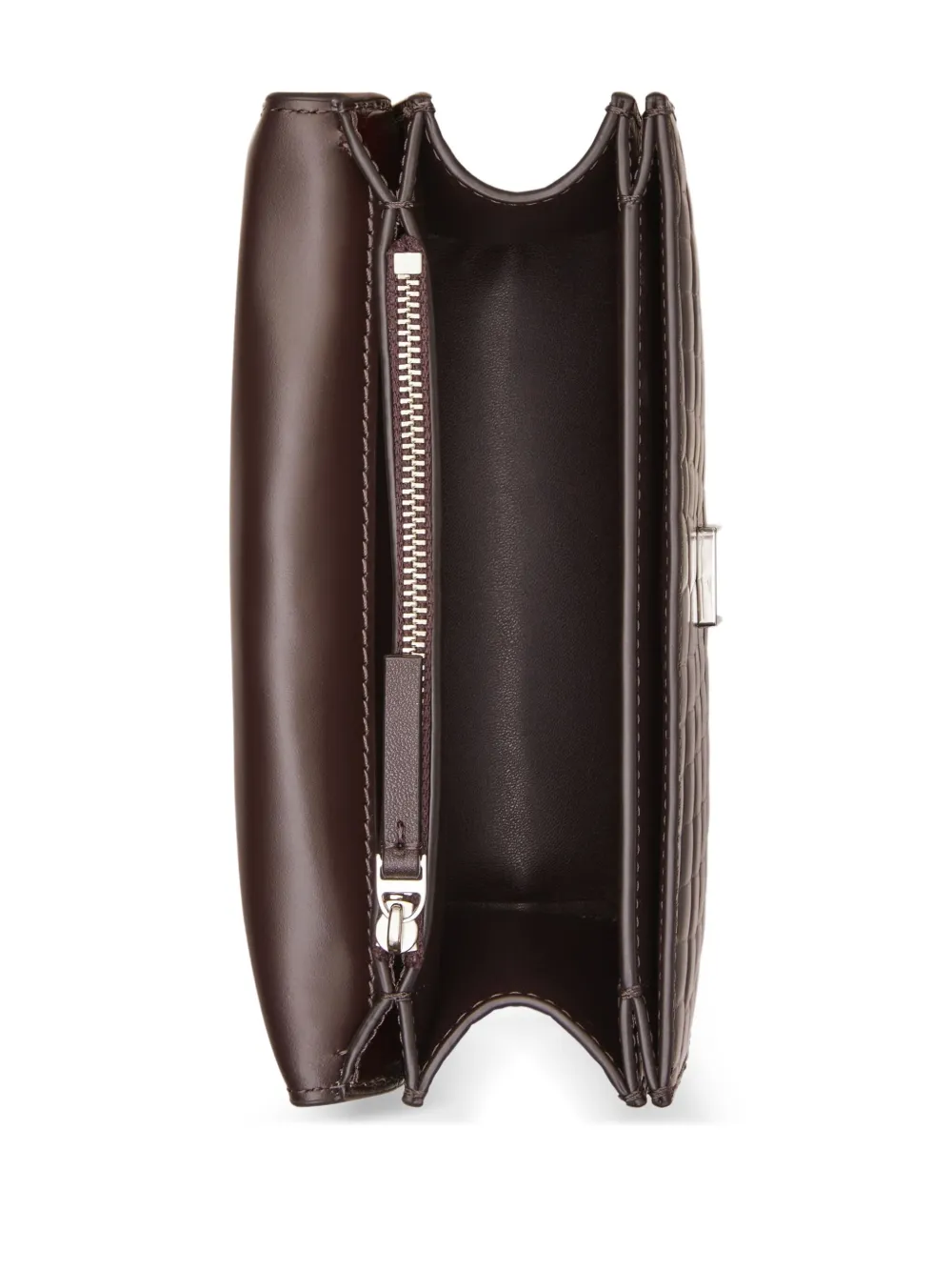 Tory Burch Kleine Eleanor schoudertas met krokodillen-reliëf Bruin