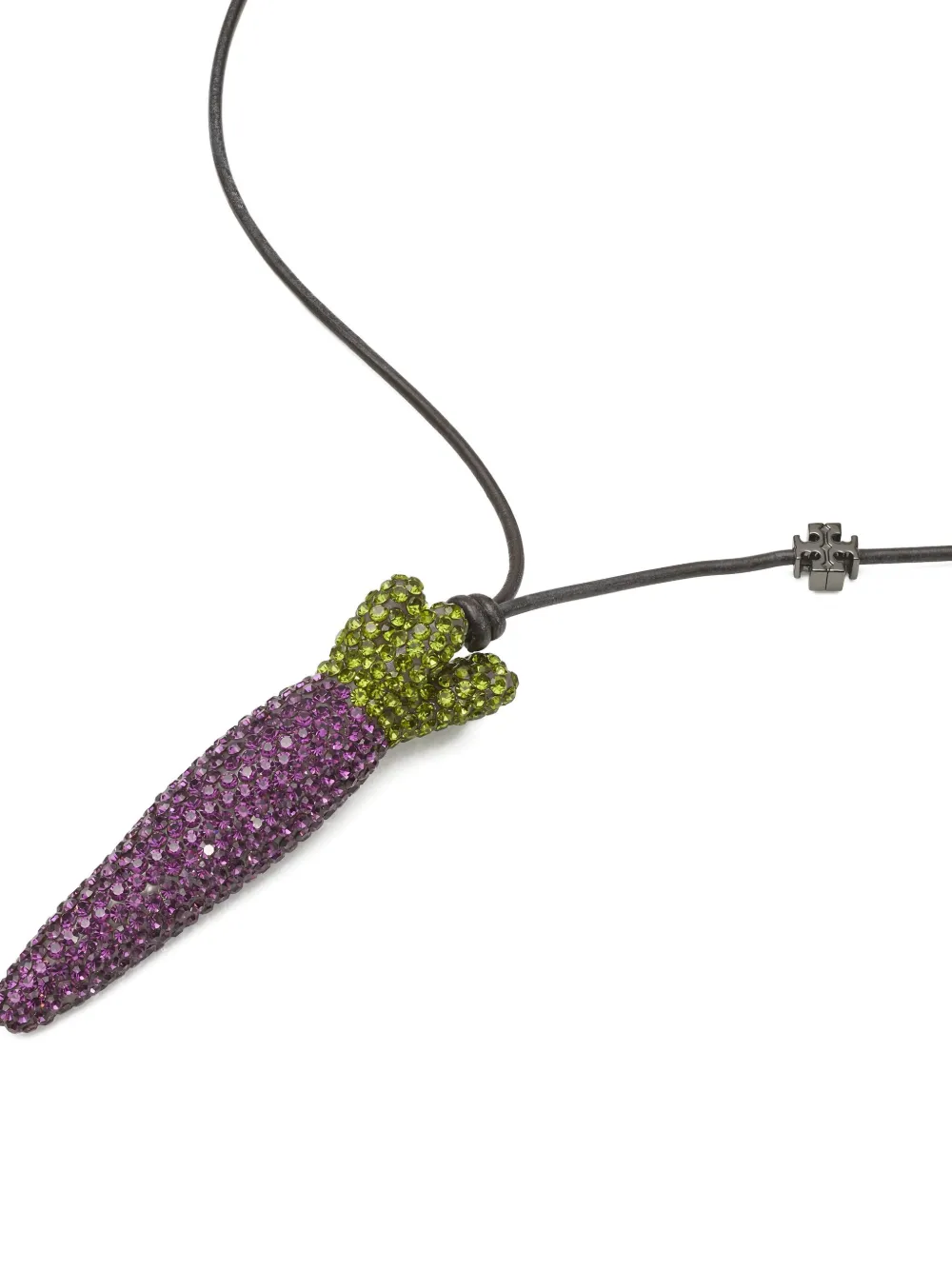 Tory Burch Curiosity Carrot Pendant Necklace In Metallic