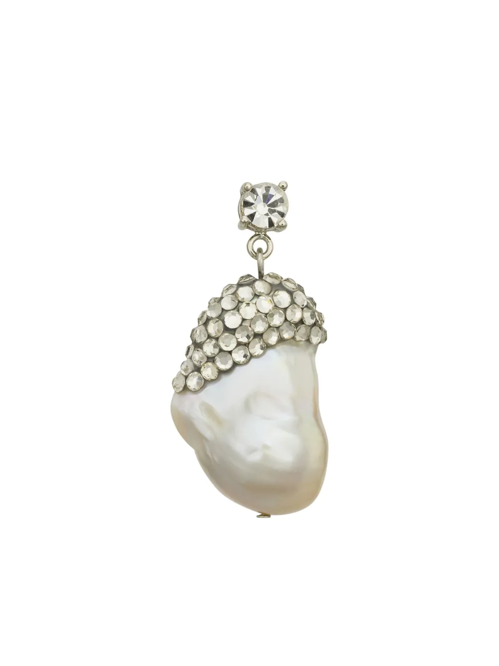 Tory Burch Moondance Crystal And Pearl Drop Earrings In White