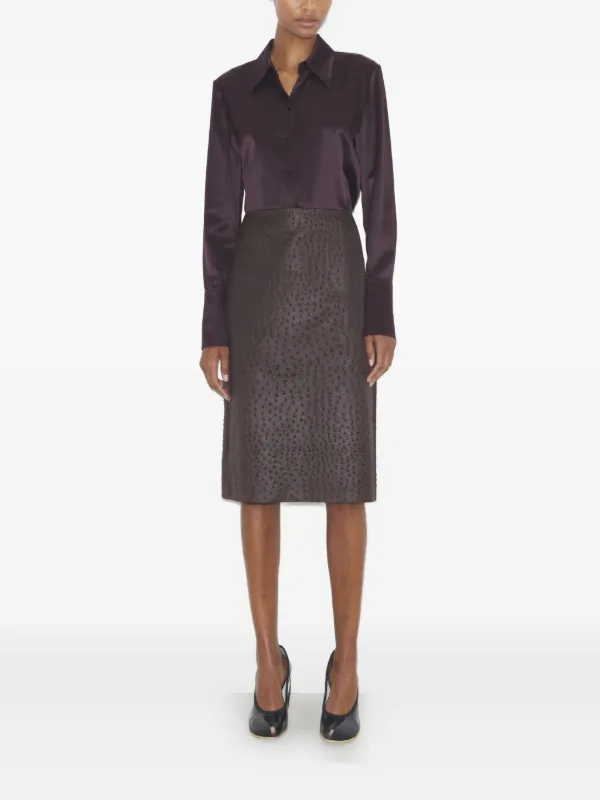 Tory Burch Cuffed Silk Shirt | Purple | FARFETCH BH