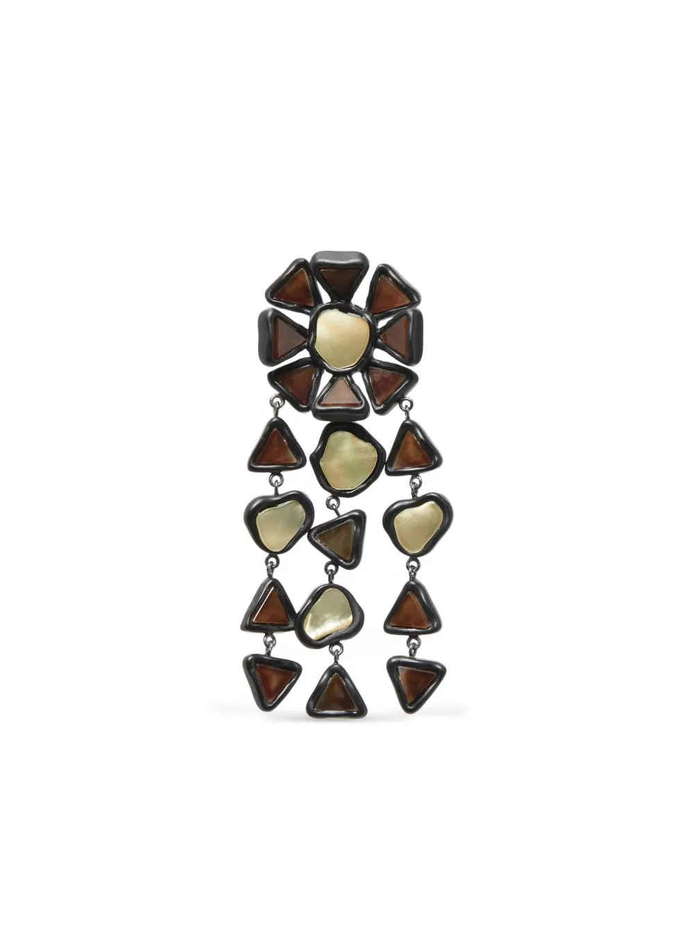 Tory Burch Curiosity Resin Chandelier Earrings In Black