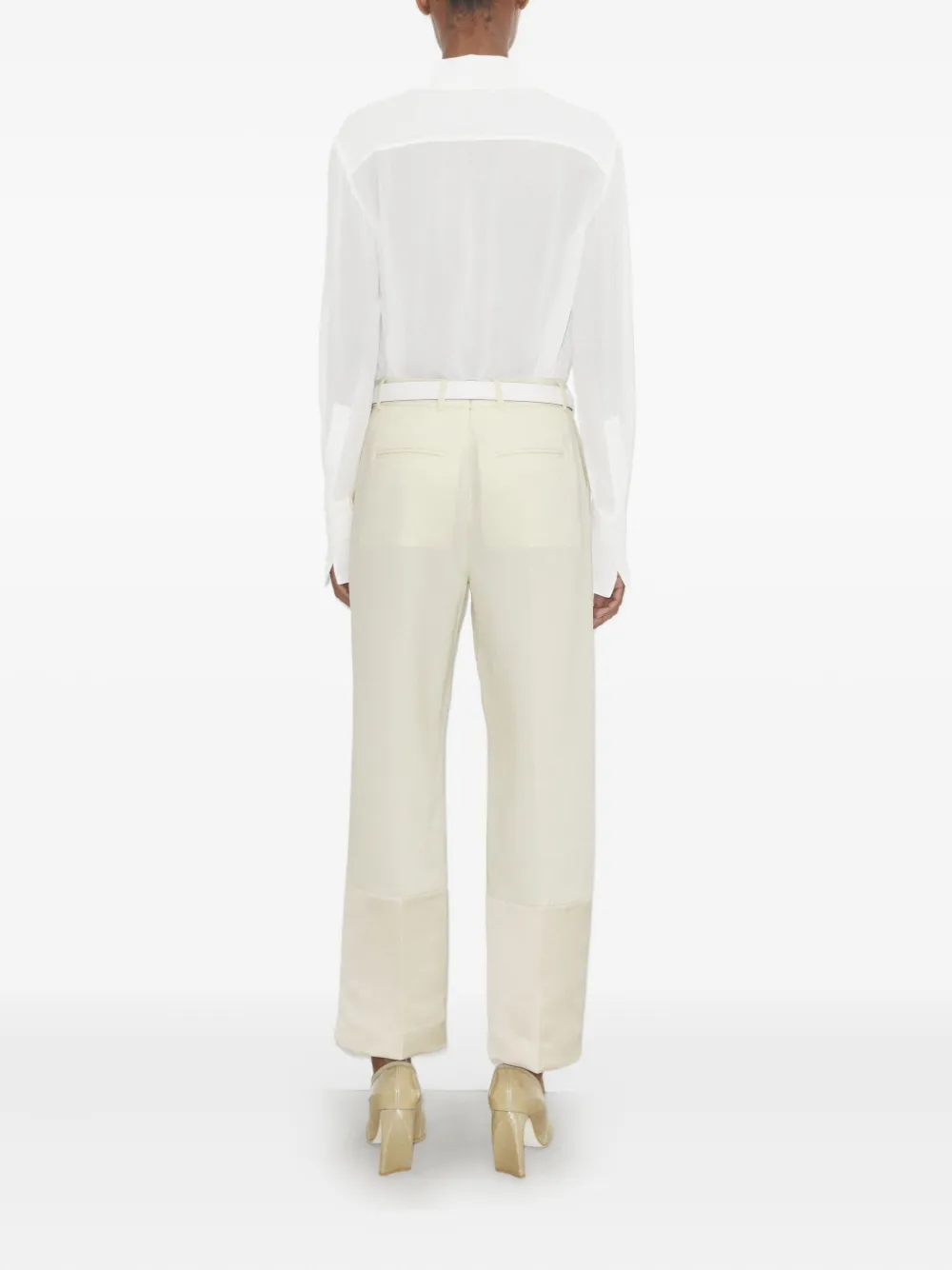 Tory Burch Semi-sheer Crepe-georgette Shirt In White