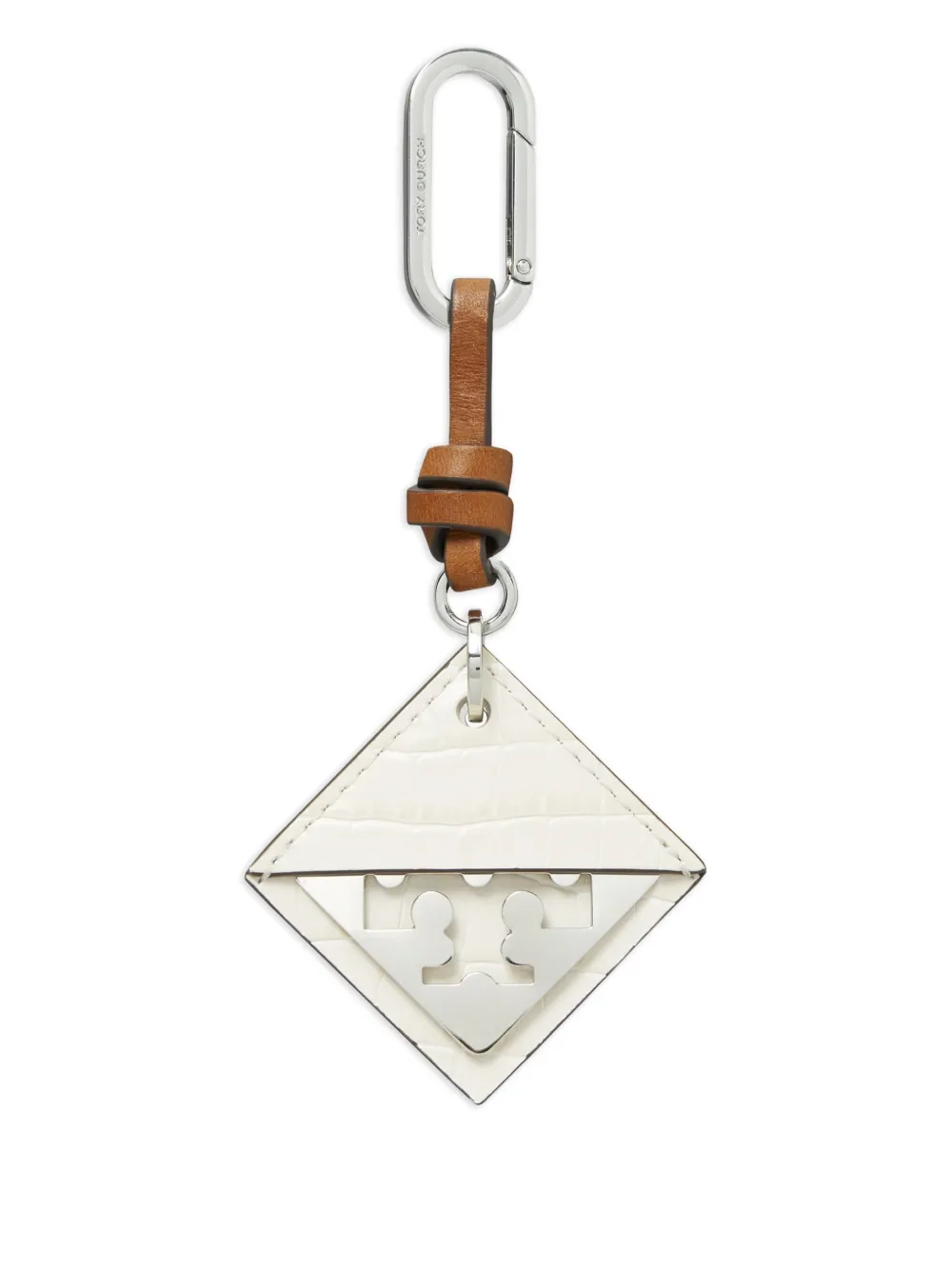 Tory Burch Hidden Logo Croc キーホルダー - ホワイト Tory Burch Hidden Logo Croc キーホルダー - ホワイト
