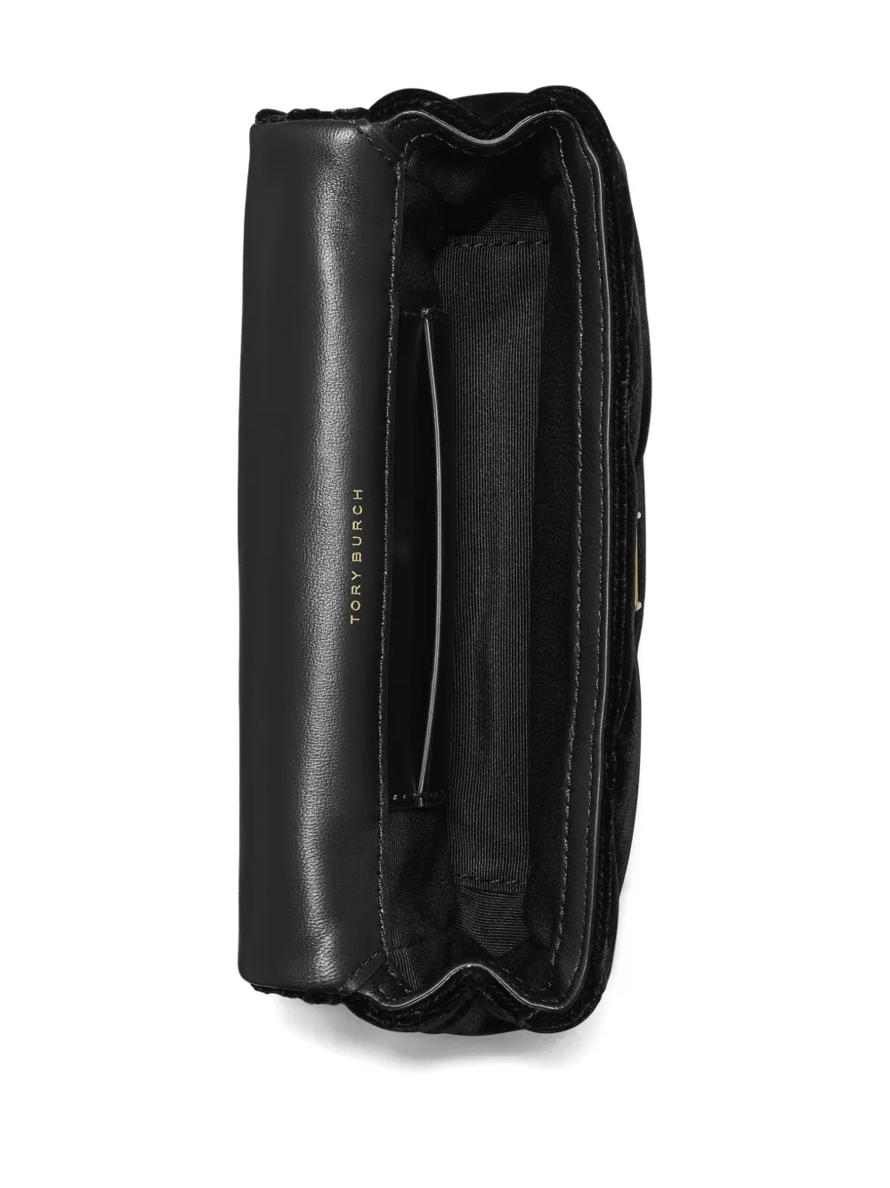 Tory Burch Kira fluwelen mini-crossbodytas Zwart