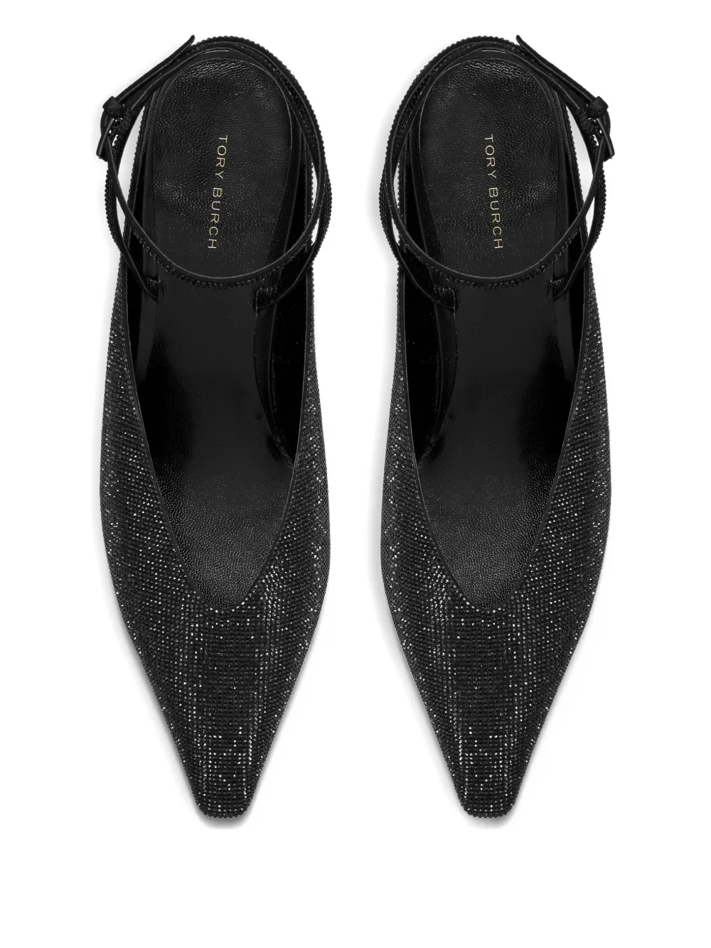 Tory Burch Glitter Pointed Toe Wedge Sandals In Animal Print