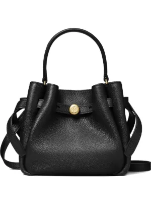 Tory Burch Romy Leather Bucket Bag | Black | FARFETCH