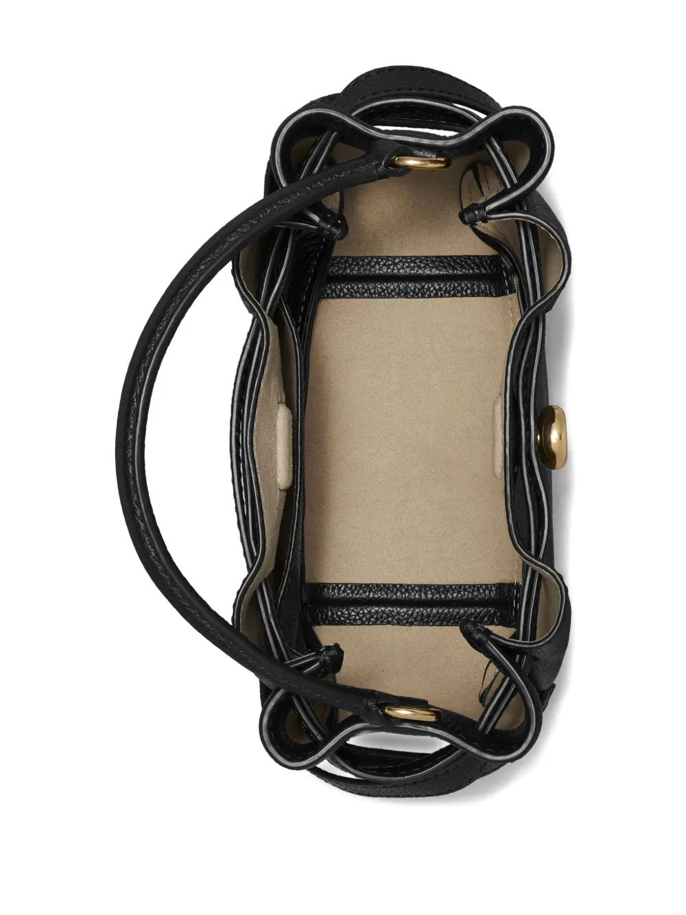 Tory Burch Romy Mini Leather Bucket Bag In Black