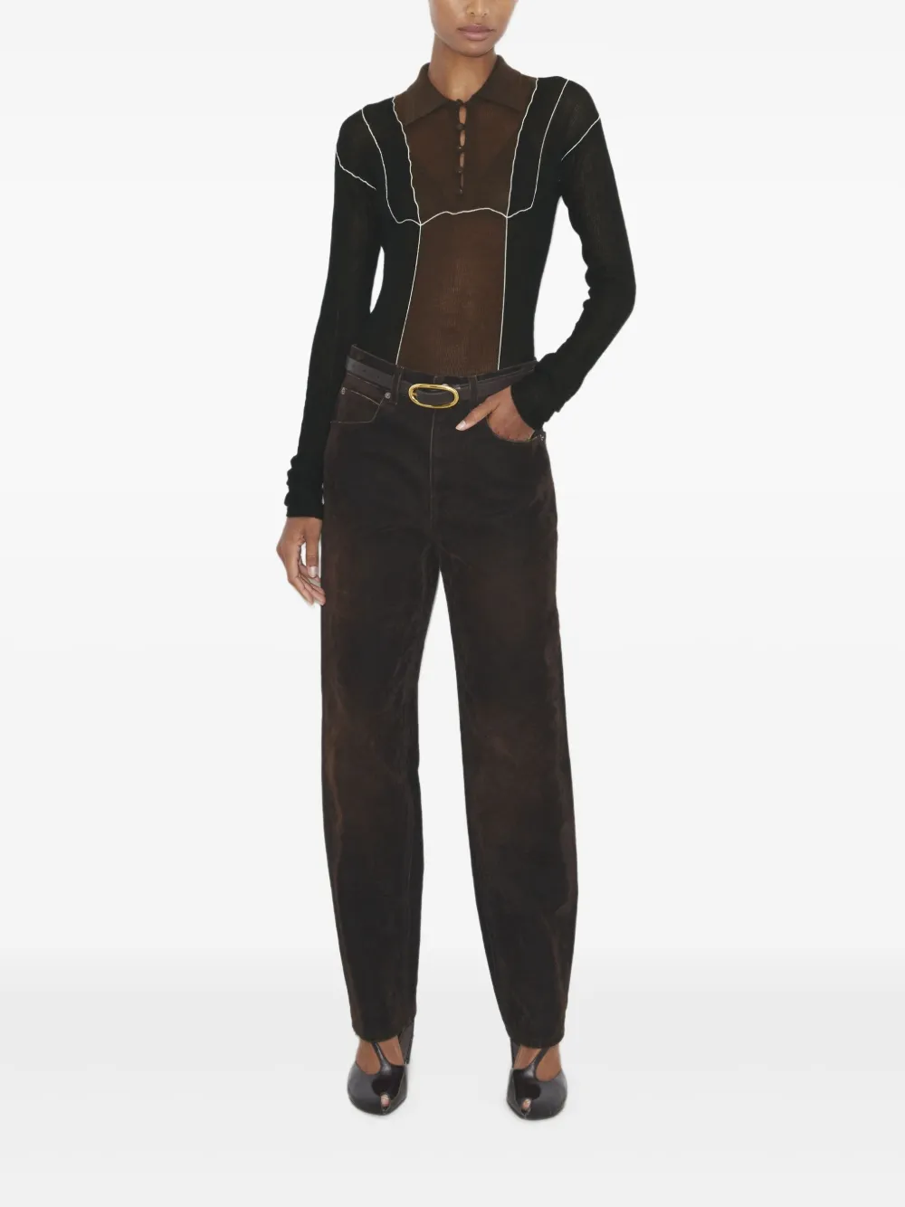 Tory Burch Polotop met colourblocking Zwart