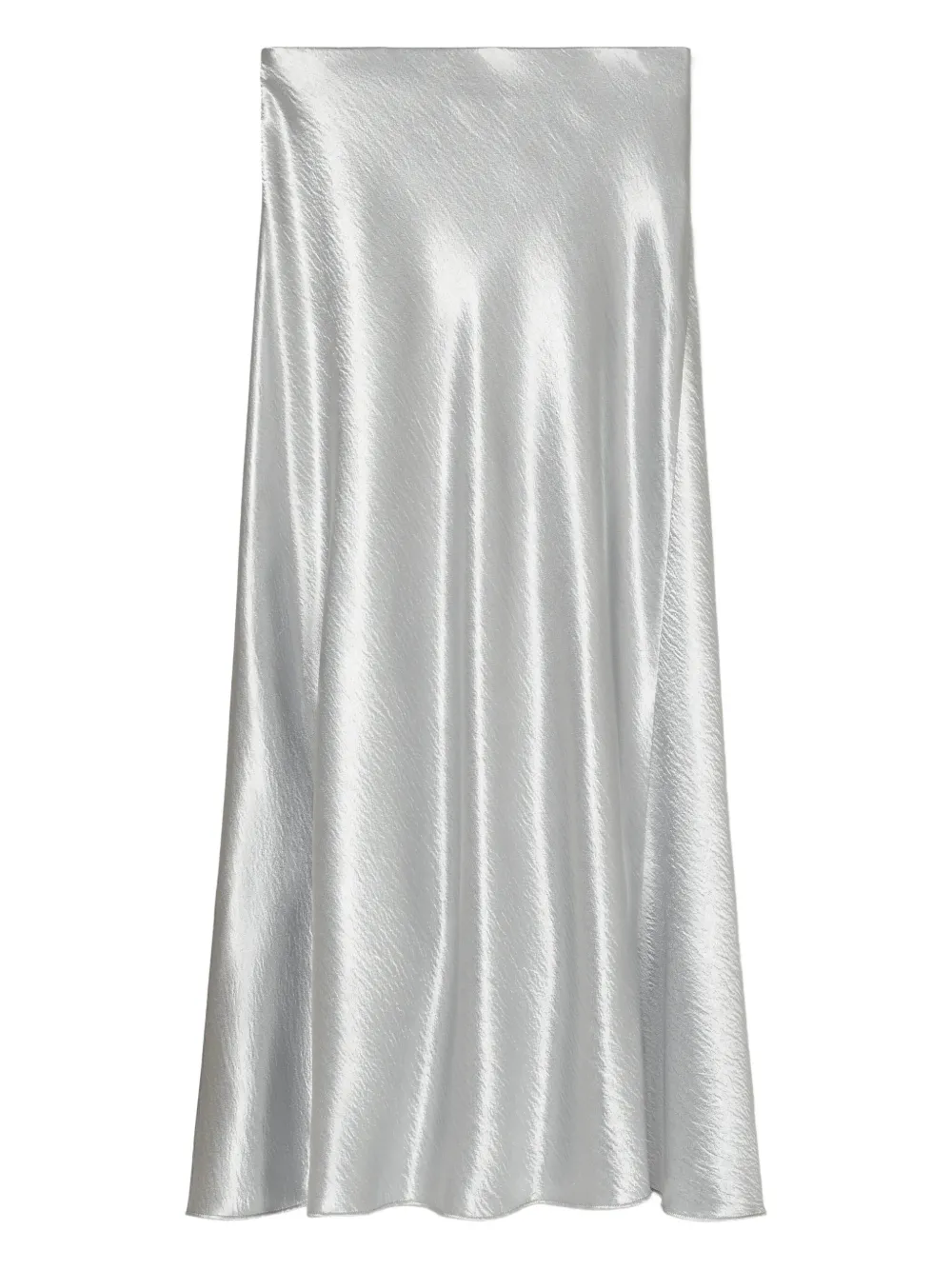Tory Burch Satin Midi Skirt In Silver