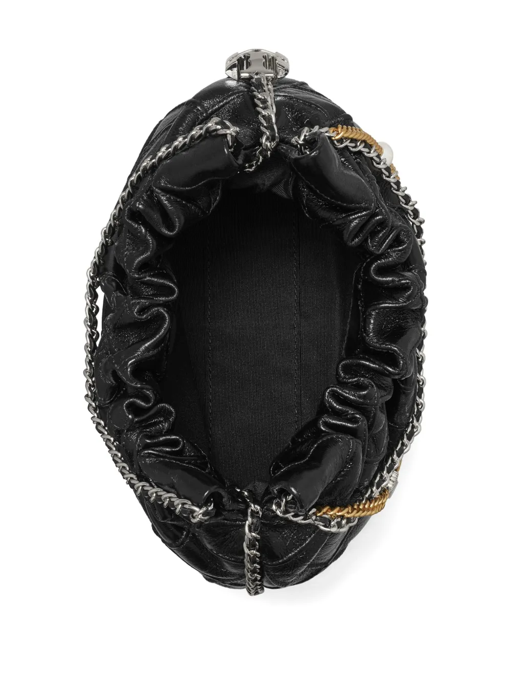 Tory Burch Mini Fleming Distressed Tote Bag In Black