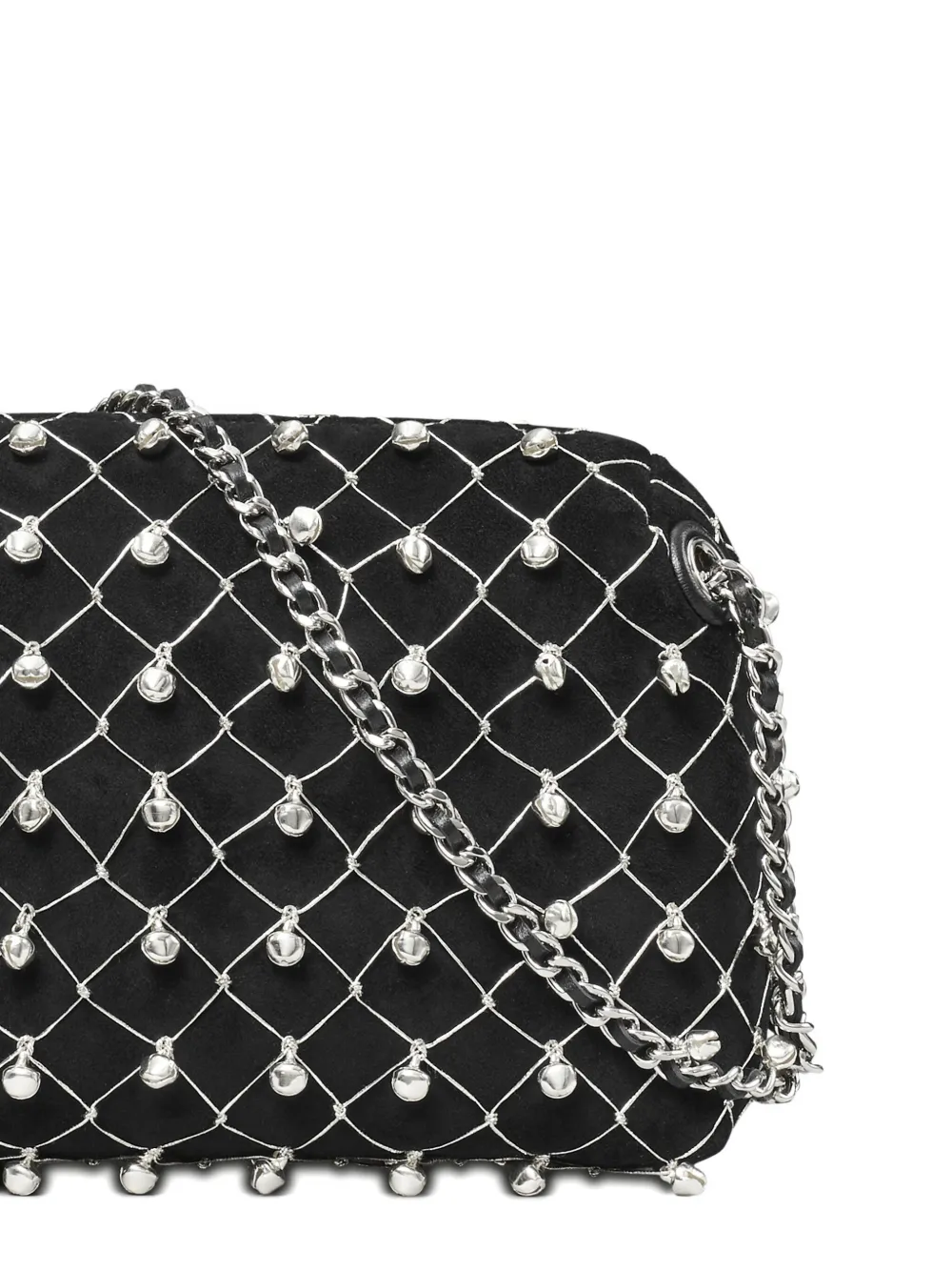 Tory Burch Fleming Bell Soft Suede Crossbody Bag In Black