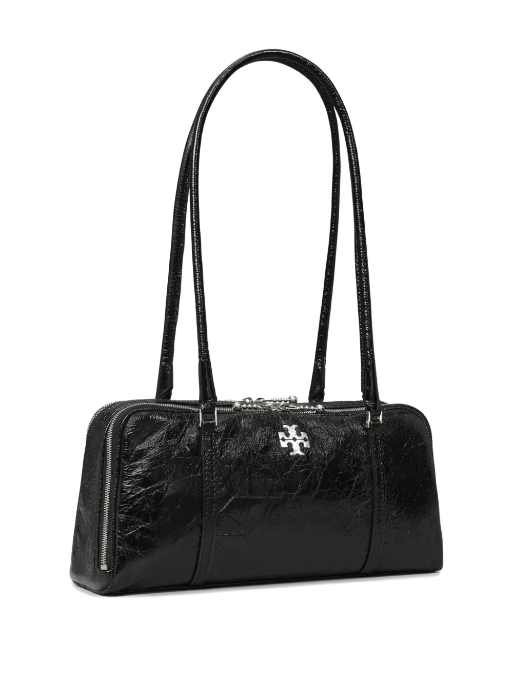 Tory Burch Small Marshmallow Crinkle-leather Shoulder Bag In Black
