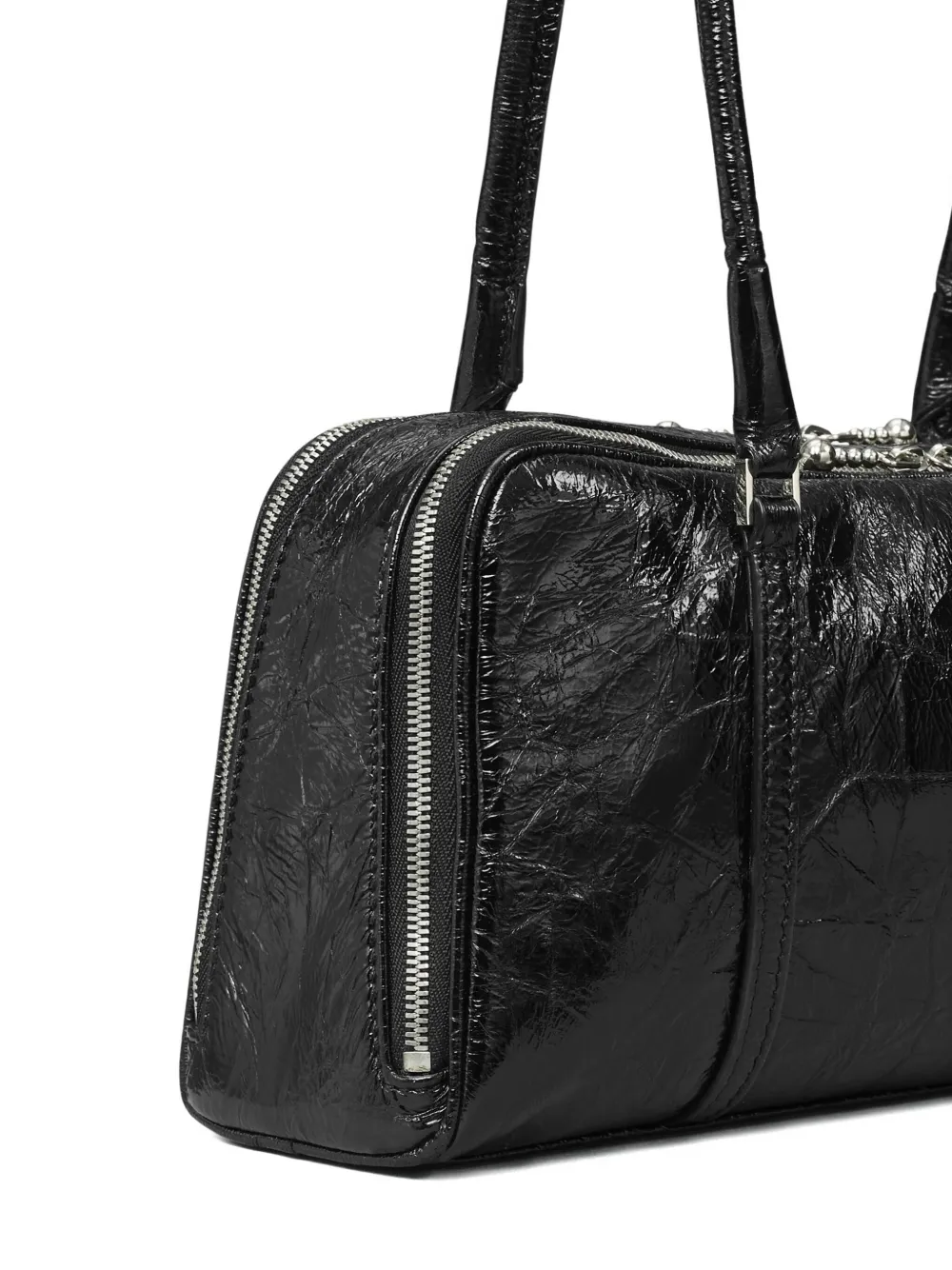 Tory Burch Small Marshmallow Crinkle-leather Shoulder Bag In Black